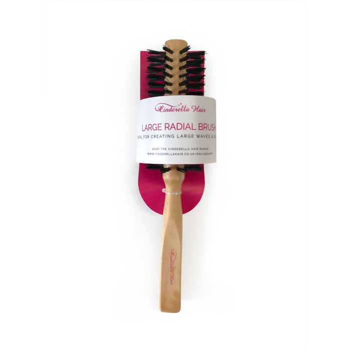 Cinderella Hair’s Body Wave Large Wooden Radial Brush With Natural Bristles for Natural Hair & Hair Extensions 