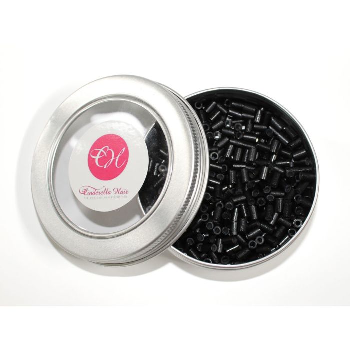 Cinderella Hair's Silicone Lined Micro Rings 500 per pot - Colour Black
