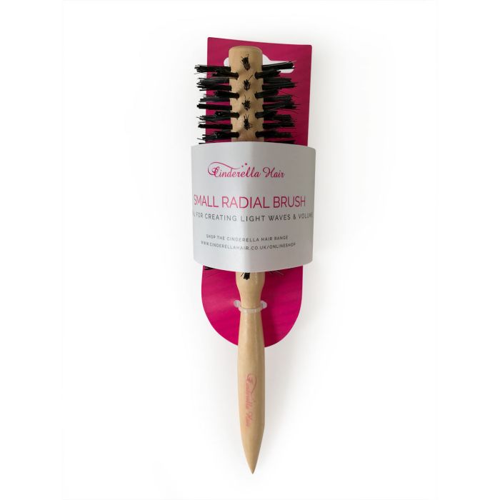Cinderella Hair’s Body Wave Small Wooden Radial Brush With Natural Bristles for Hair Extensions & Natural Hair